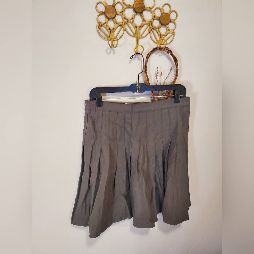 Lands' End Charcoal A-Line Skirt